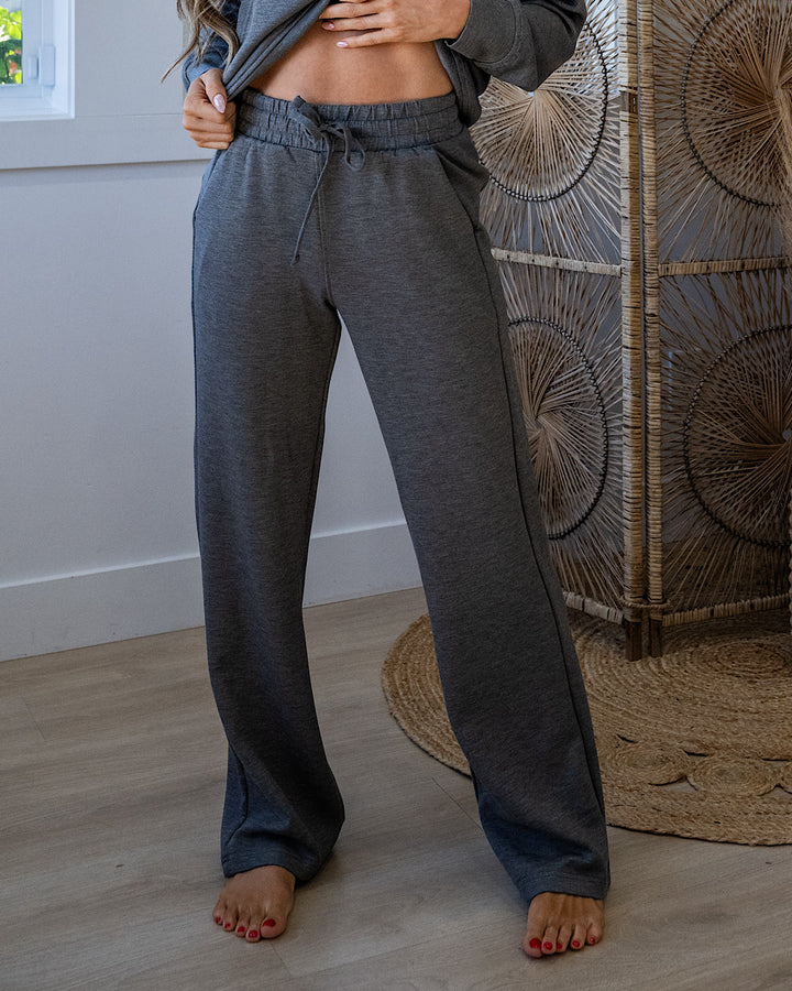 Rae Mode Buttery Soft Scuba Straight Pants - Color Options Available! Rae Mode Heather Charcoal