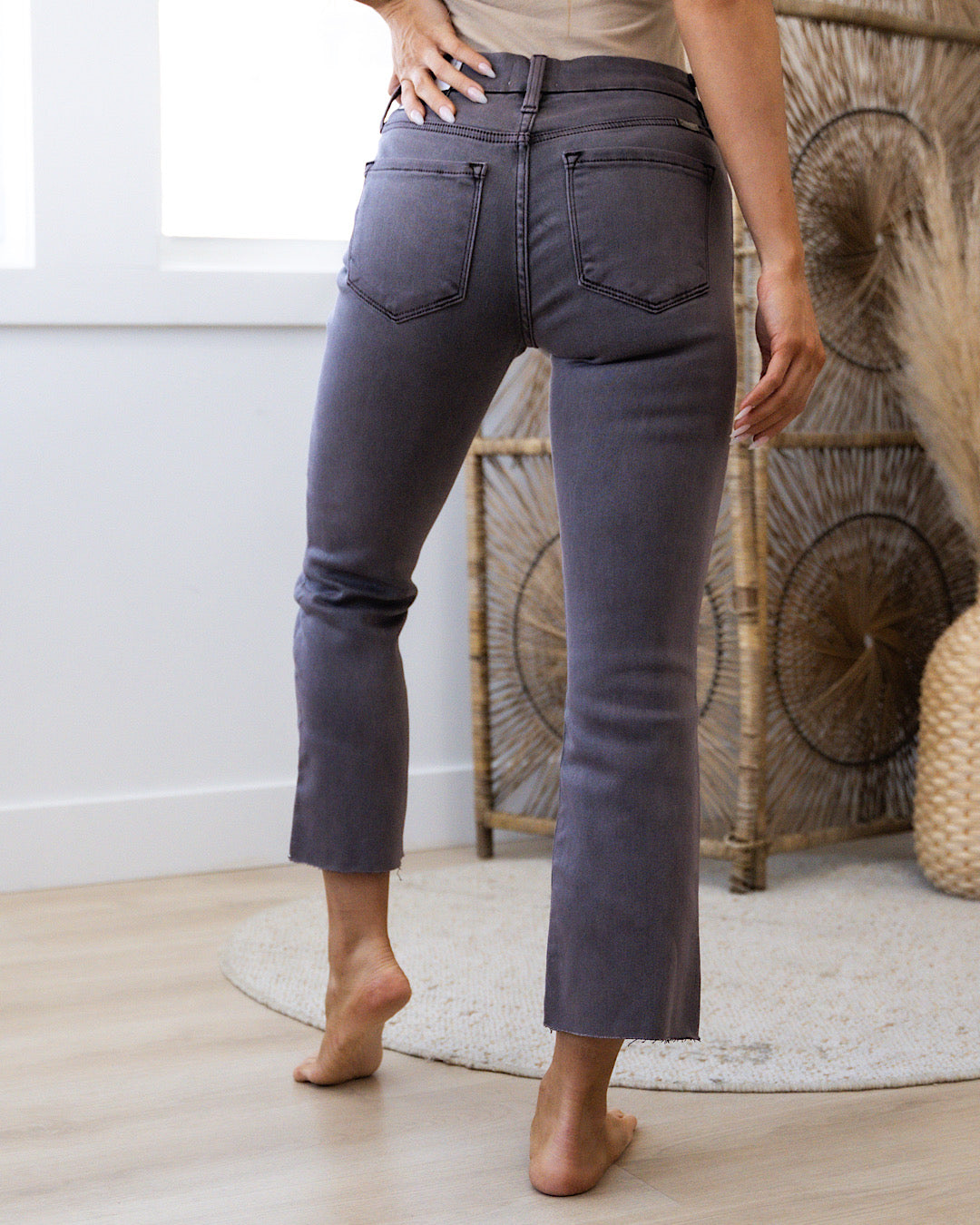 KanCan Donna Non Distressed Crop Bootcut Jeans - Plum  KanCan   