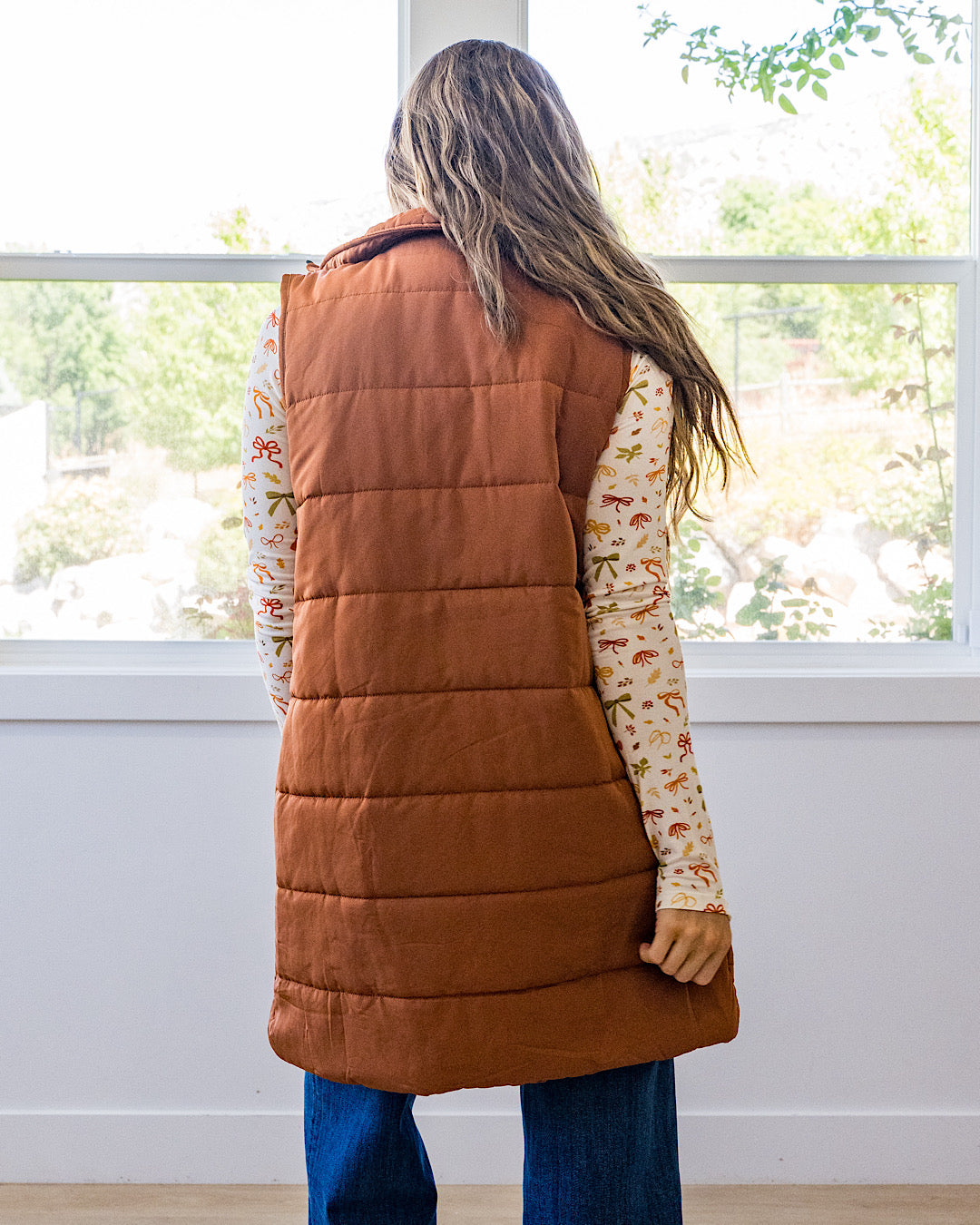 NEW! Harlow Long Vest - Cinnamon