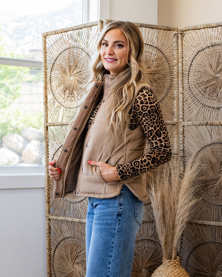 NEW! Peyton Puffer Vest - Camel Be Cool