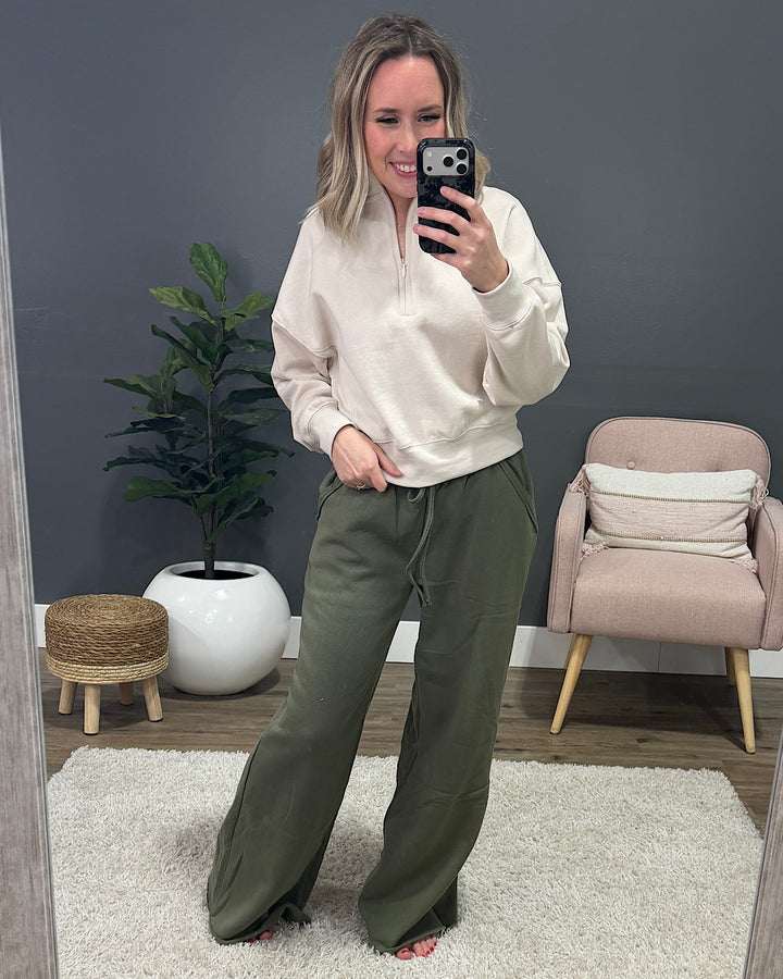 NEW! Dakota Half Zip Pullover - Beige Reflex