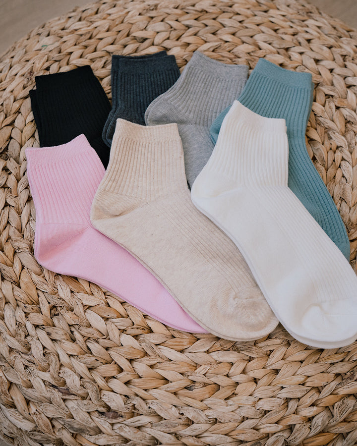 NEW! Ribbed Crew Socks - 7 Options Zenana