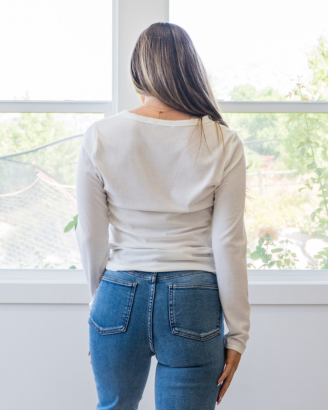 NEW! Sydney Micro Ribbed Top - Ivory