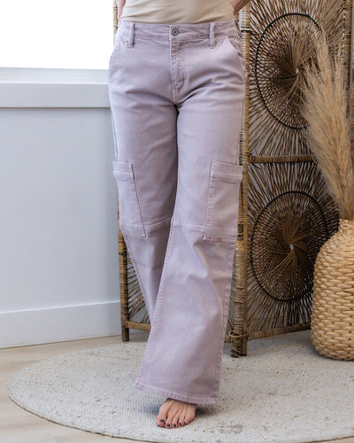 KanCan Natasha Wide Leg Cargo Jeans - Pink  KanCan   