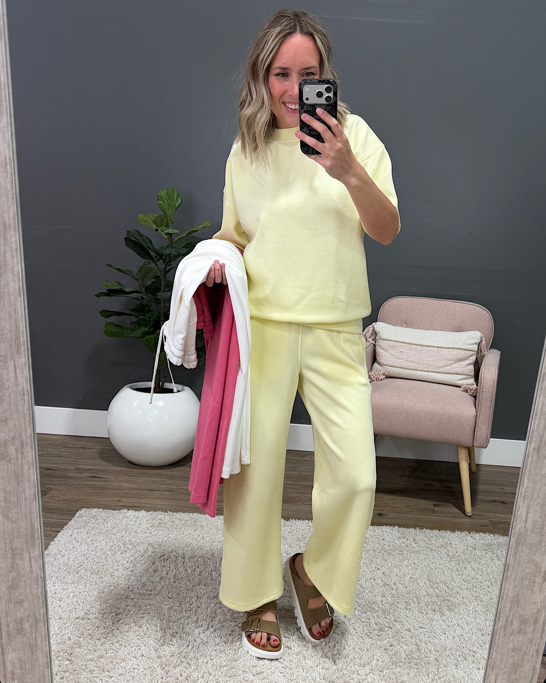 NEW! Kendall Scuba Fabric Wide Leg Pants - Brink Pink