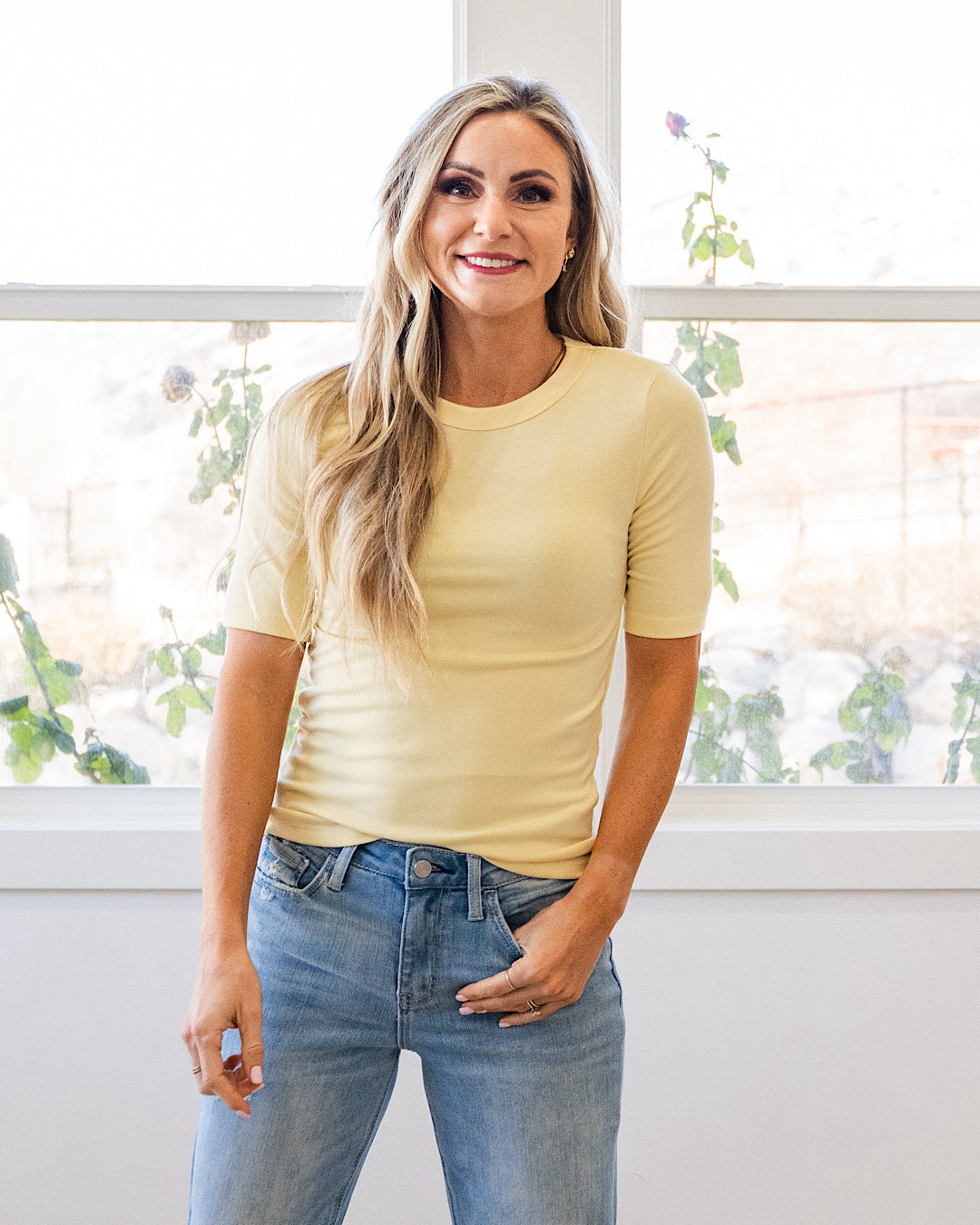 NEW! Lola Half Sleeve Knit Top - Yellow