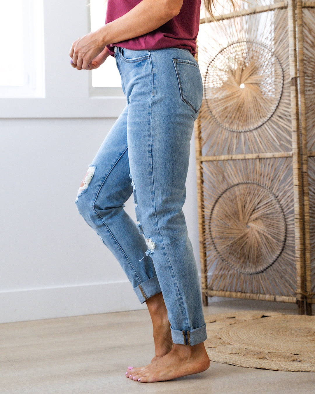 NEW! KanCan In Plain Sight Distressed Mom Jeans  KanCan   