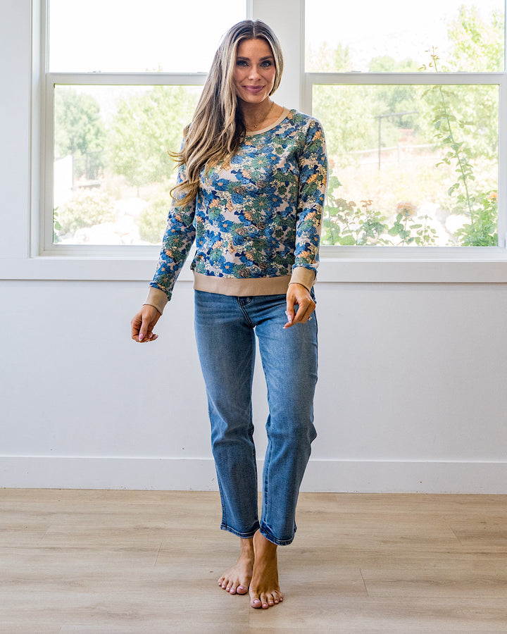NEW! Bristol Floral Lightweight Sweater - Taupe