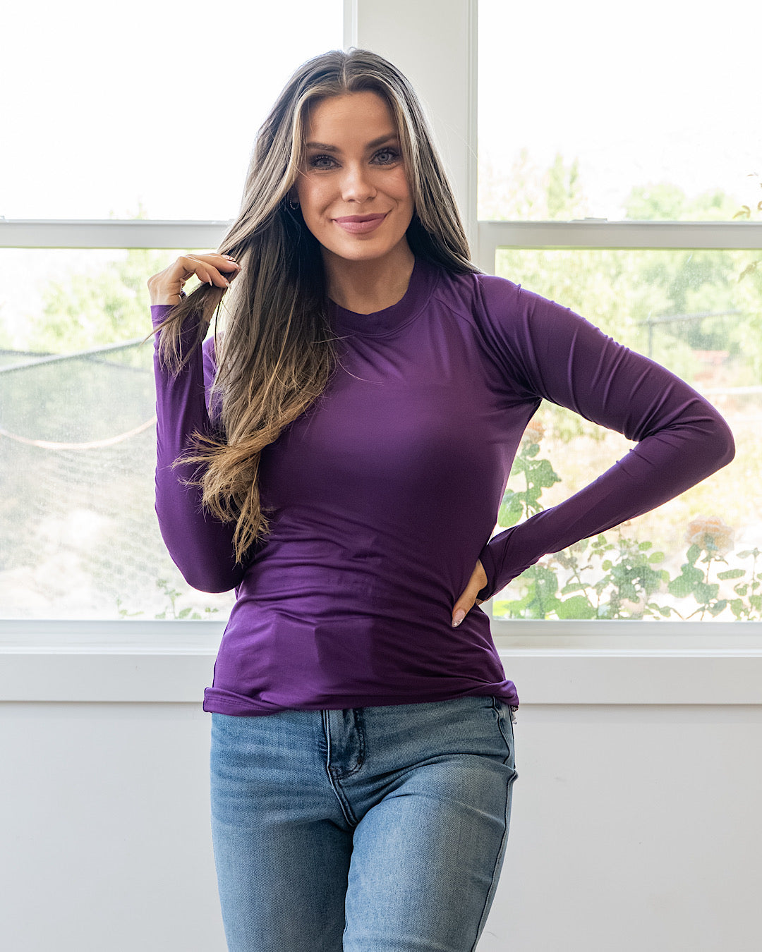NEW! Blair Long Sleeve Top - Purple Michelle Mae