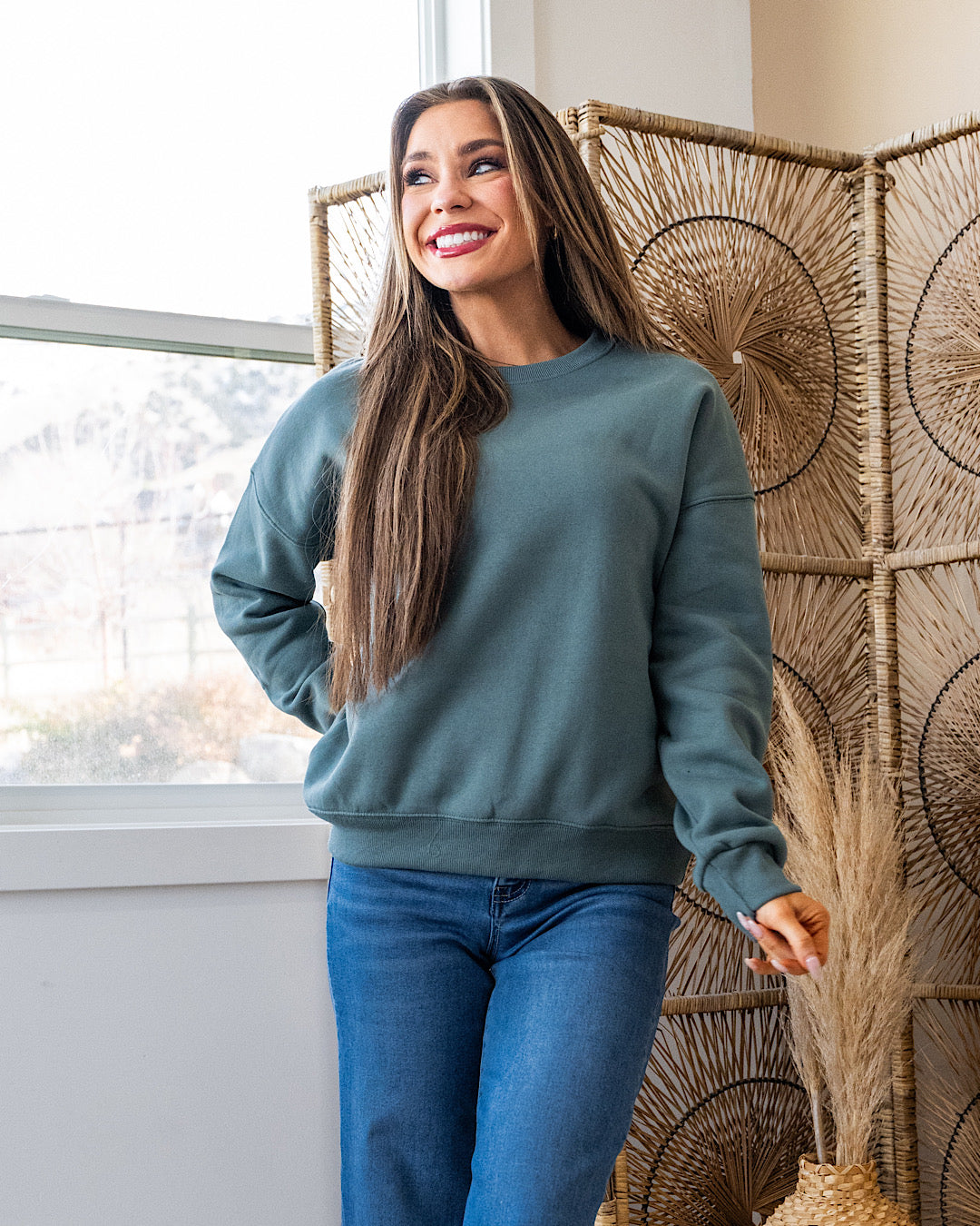 NEW! Cozy Crewneck Sweatshirt - Ash Jade