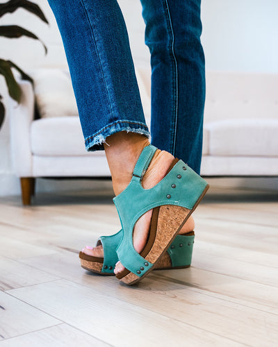 NEW! Very G Isabella Wedge Sandals - Turquoise  Very G   