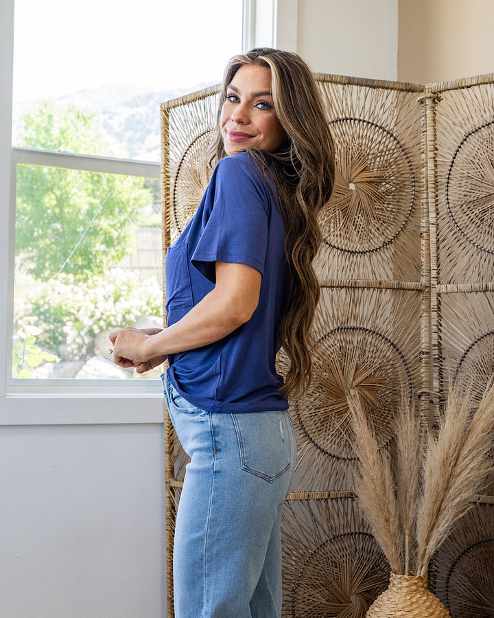 NEW! Bethany Pocket Top - Dusty Indigo Hyfve
