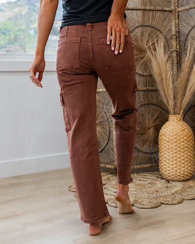 Vervet You Belong With Me Red Brick Cargo Jeans  Vervet   