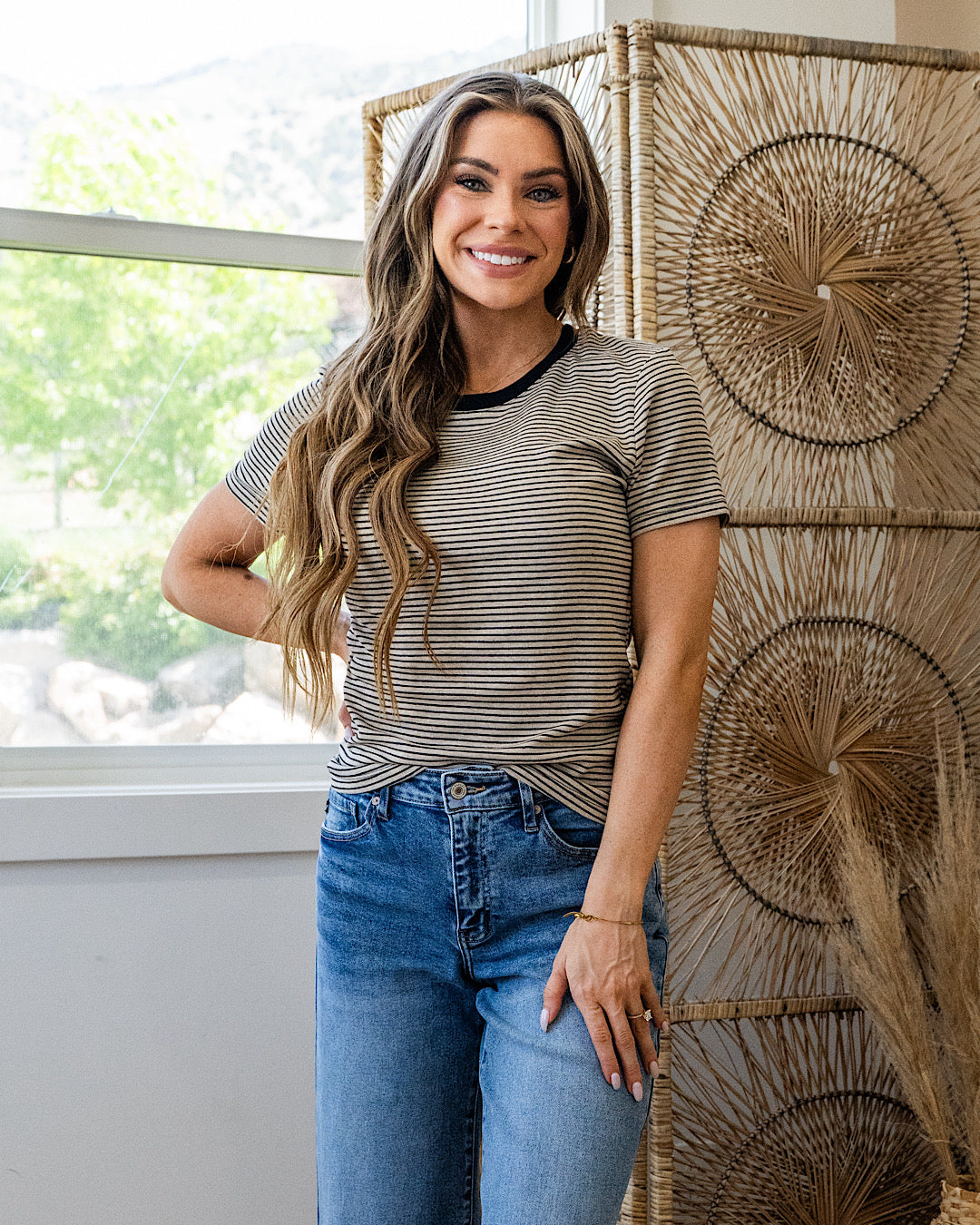 NEW! Beck Oatmeal and Black Striped Short Sleeve Top Wishlist