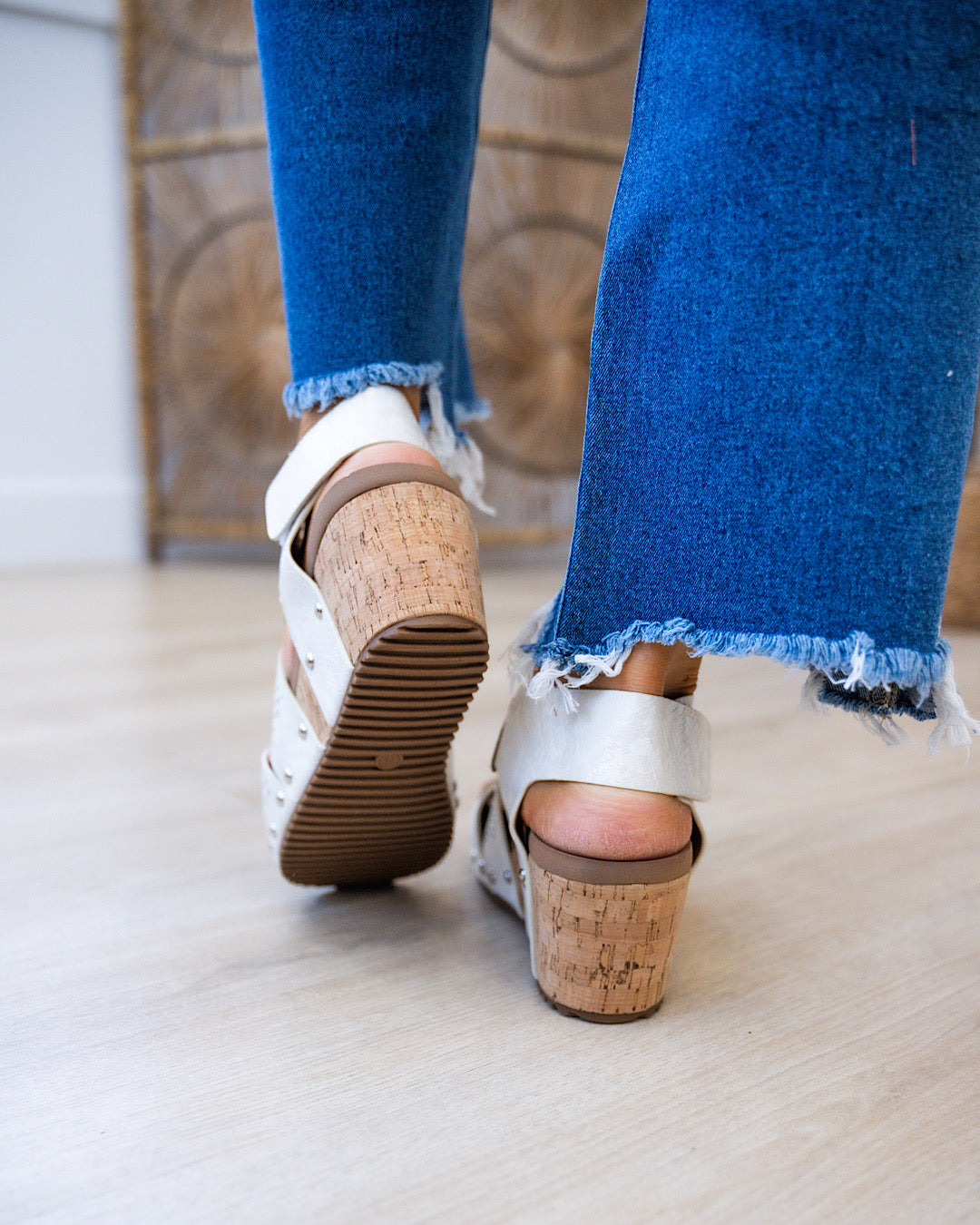 NEW! Corkys Guilty Pleasure Wedge Sandals - Ivory Snake  Corkys Footwear   