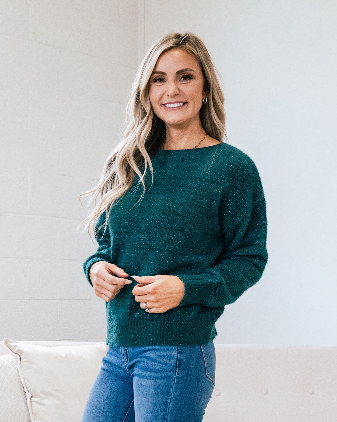Willow Spruce Green Brushed Sweater FINAL SALE  First Love   