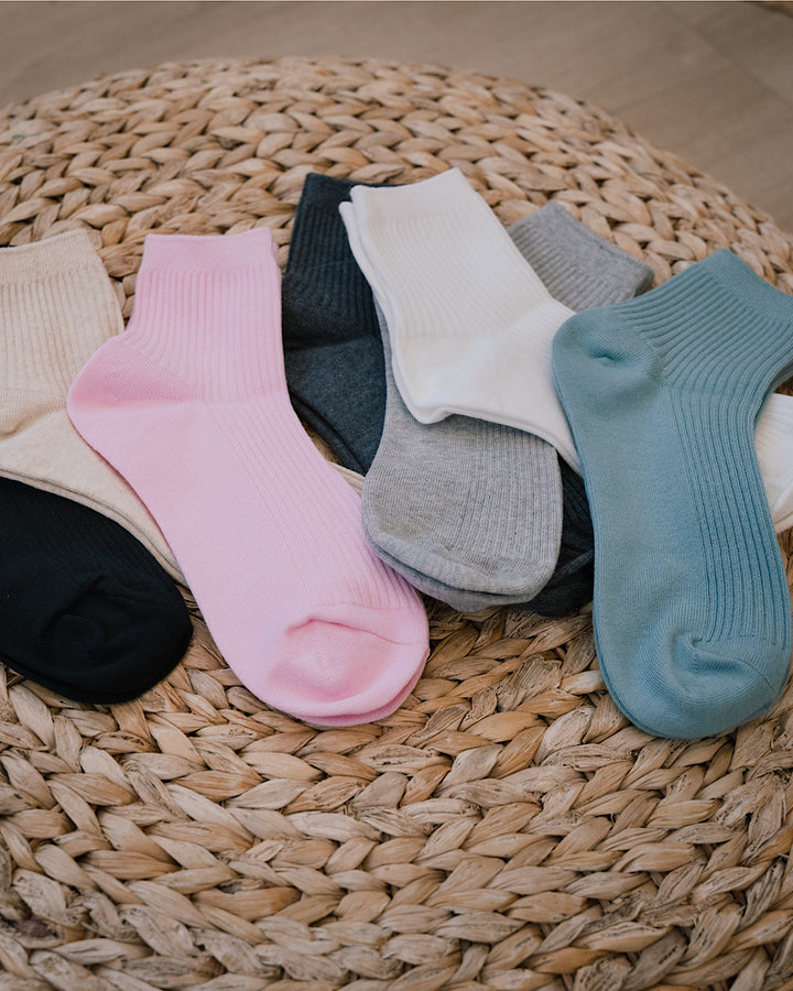 NEW! Ribbed Crew Socks - 7 Options Zenana