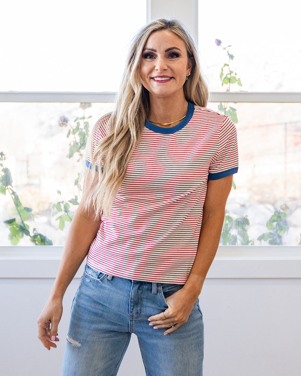 Alexis Striped Knit Top - Color Options Available! Wishlist Red