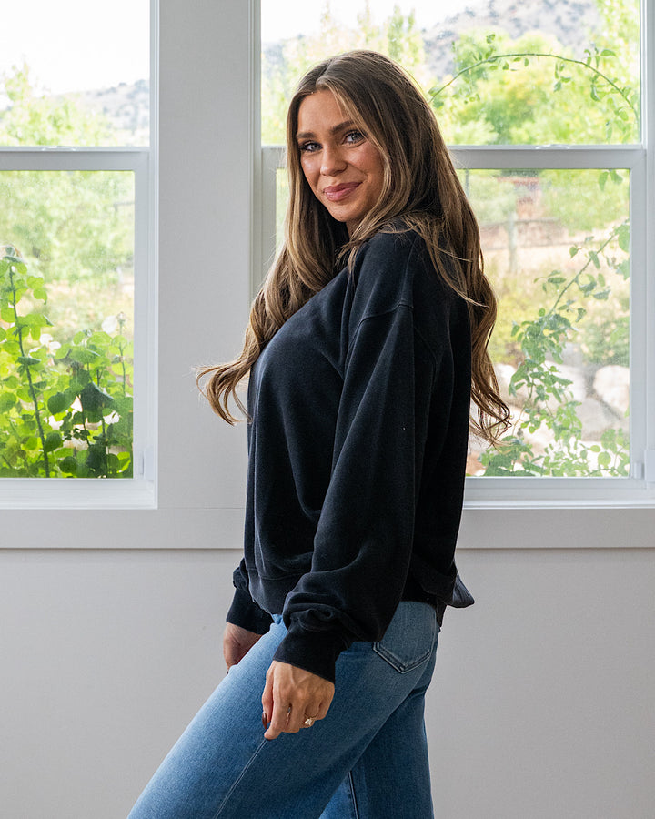 NEW! The Essential Drop Shoulder Sweatshirt - Black
