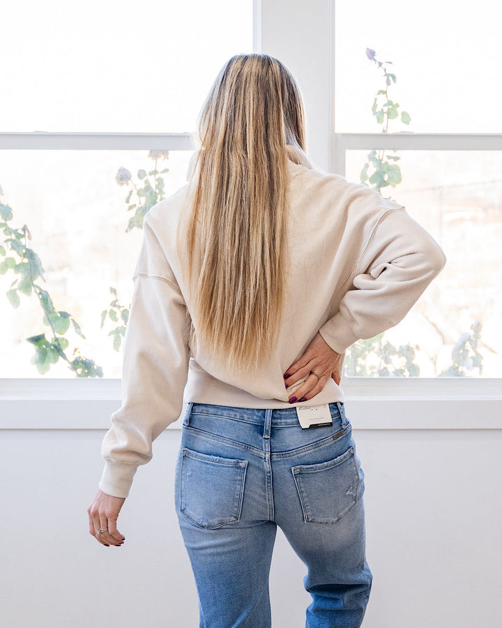 NEW! Dakota Half Zip Pullover - Beige Reflex