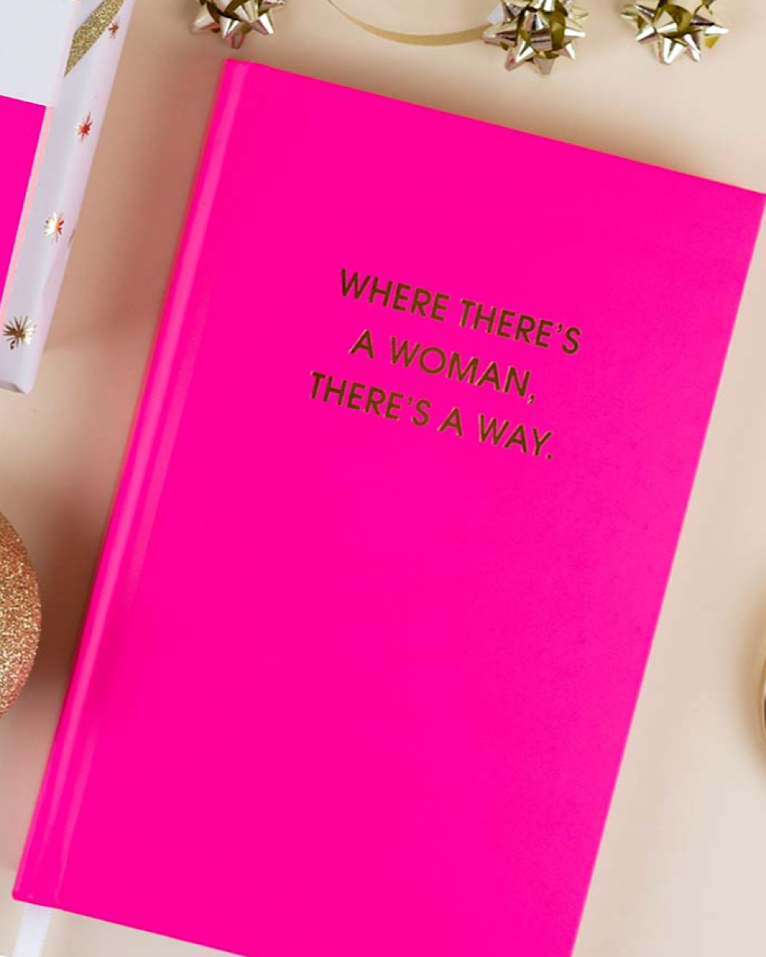 NEW! Hardcover Journal - 5 Colors Chez Gagne One Size Where Theres a Woman - Neon Pink