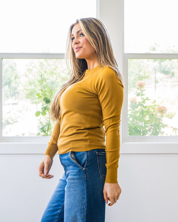 NEW! Eleanor Fine Knit Sweater - Golden Rod Be Cool