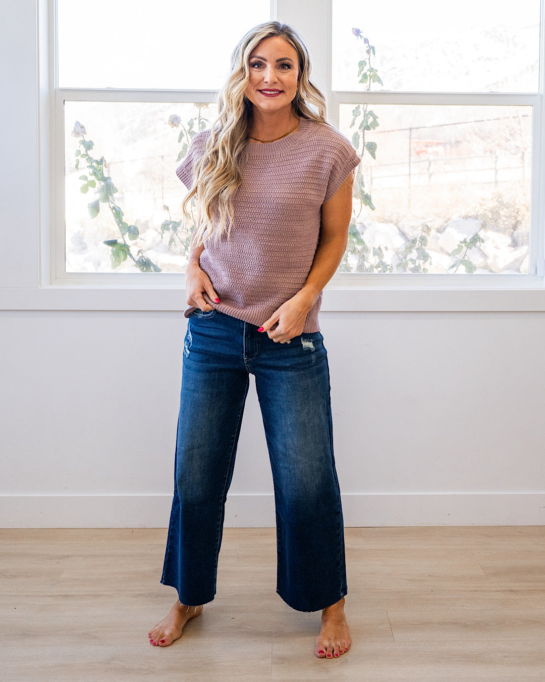 NEW! Blindsided Crochet Knit Top - Lilac