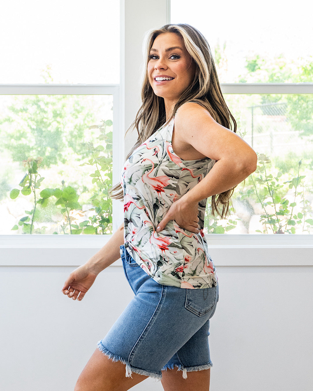 NEW! Noelle Tank Top - Flamingos