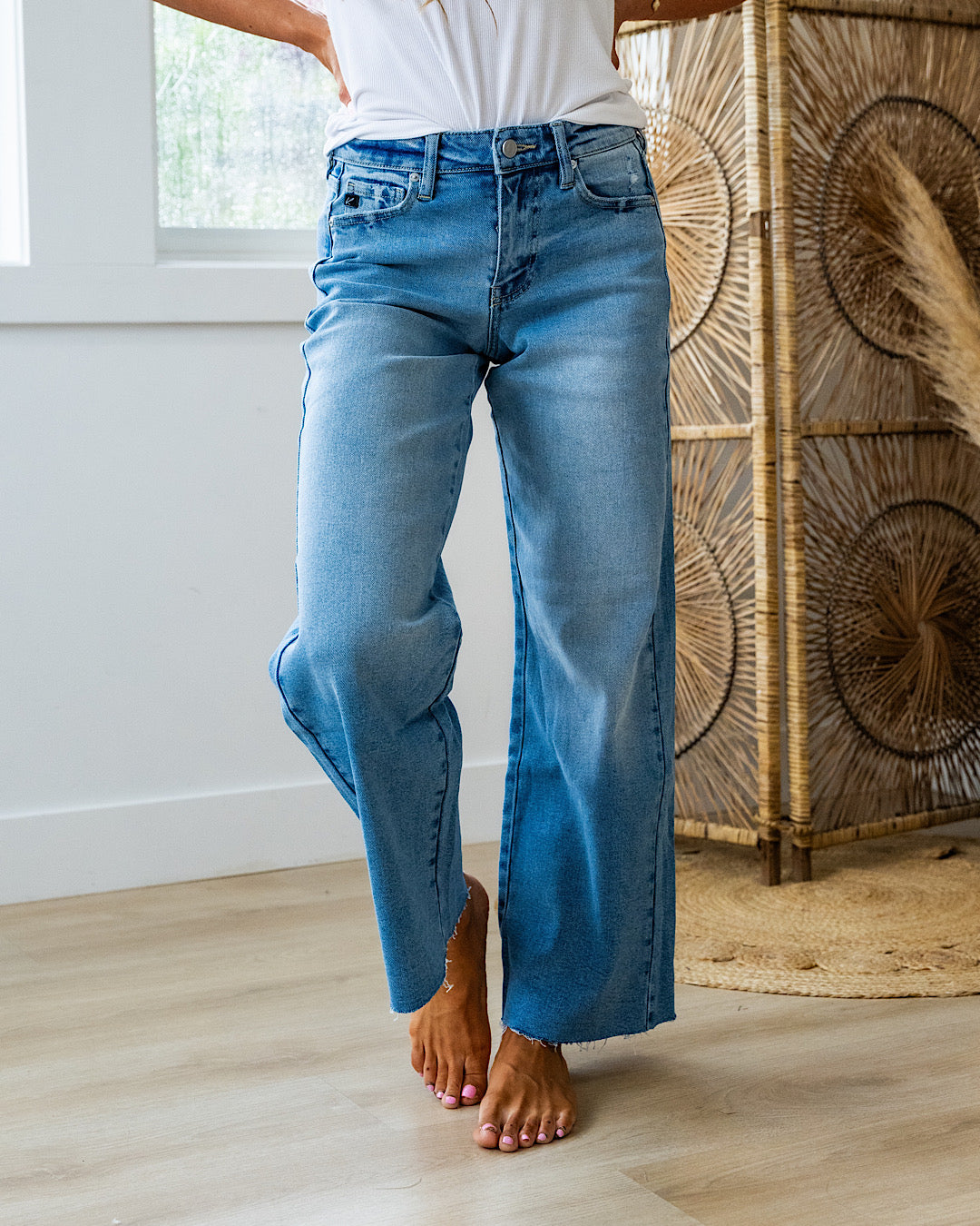 KanCan Nadia Non Distressed Wide Leg Jeans  KanCan   