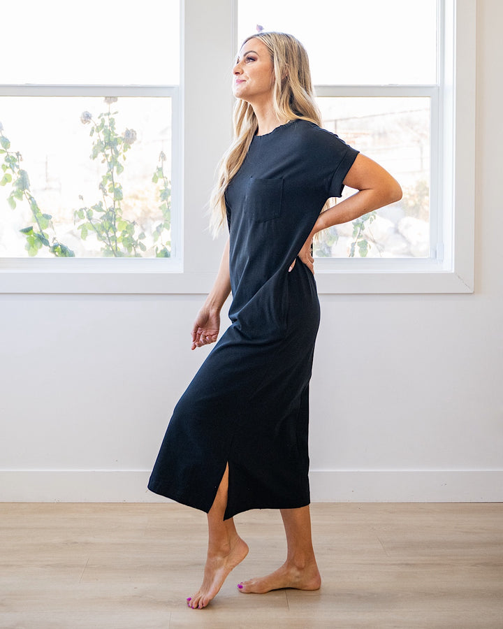 NEW! Haven Pocket Midi Dress - Black Zenana