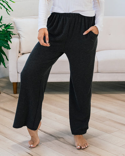 Charcoal Corded Comfy Pants  Lovely Melody   