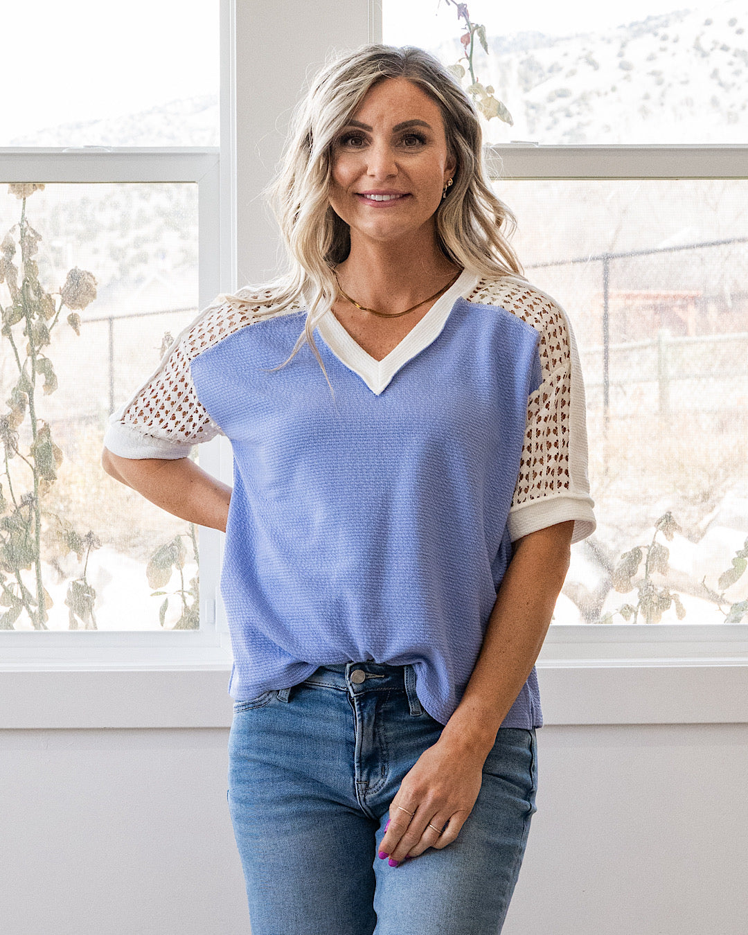 NEW! Gisell Cloud Knit Top - Denim Lovely Melody