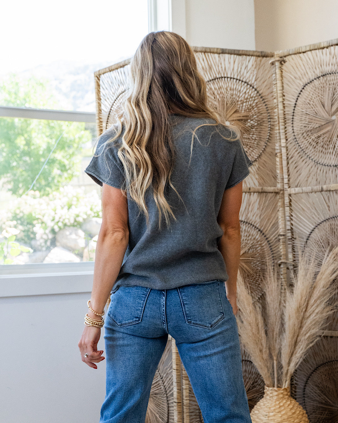 NEW! Aaliyah Knit Sweater Top - Heather Charcoal Be Cool