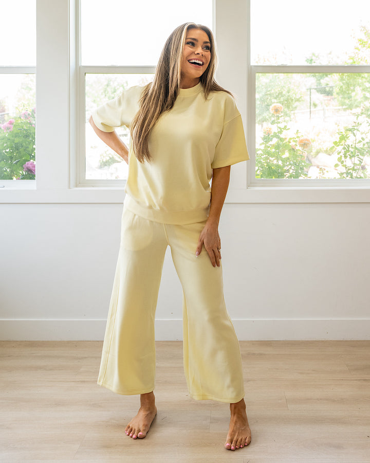 NEW! Kendall Scuba Fabric Wide Leg Pants - Lemonilla