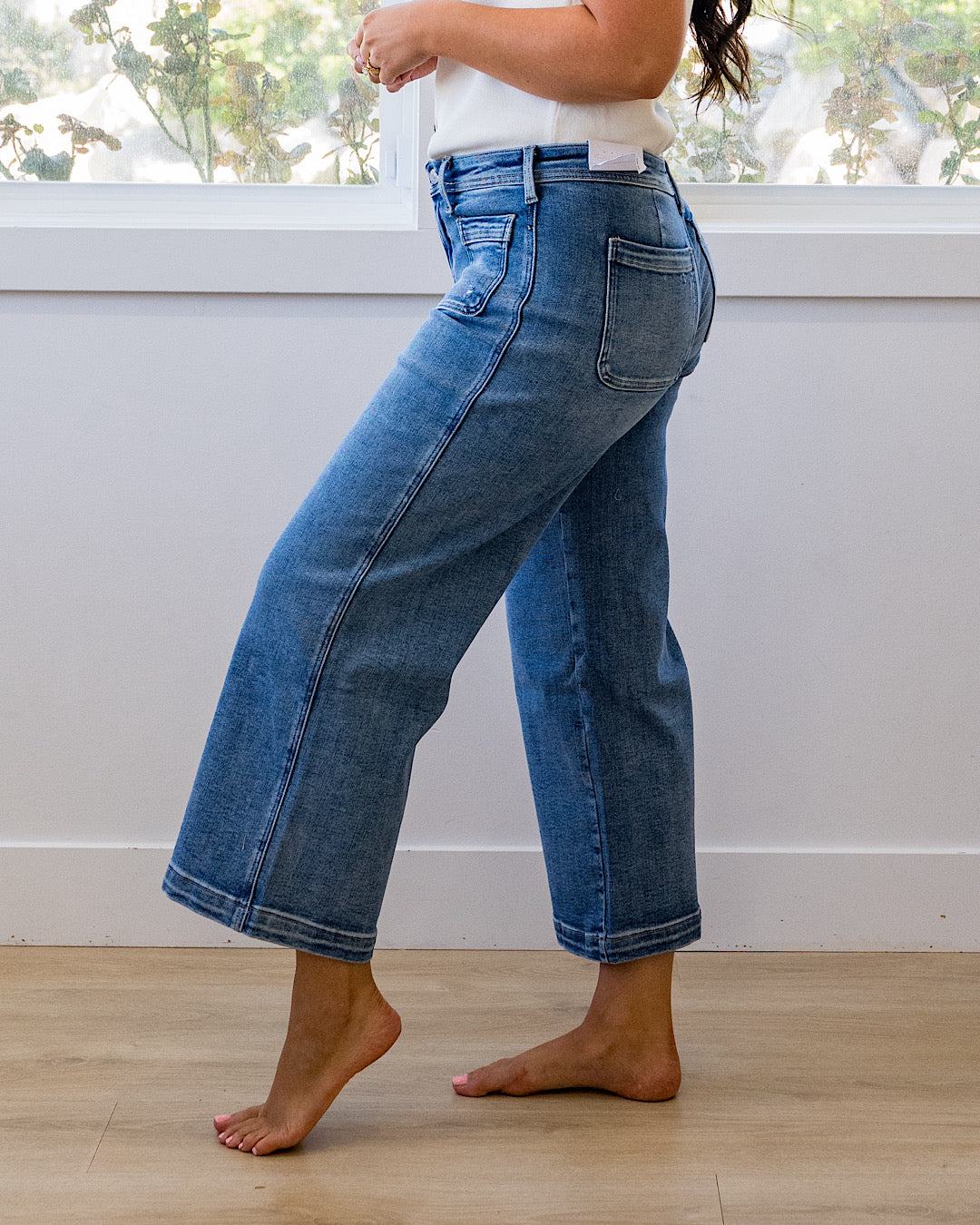 NEW! KanCan Jody Patch Pocket Wide Leg Jeans KanCan