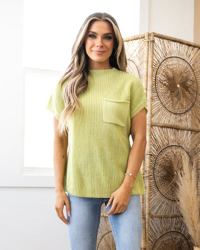 NEW! Tenley Short Sleeve Sweater - Light Lime  Heyson   