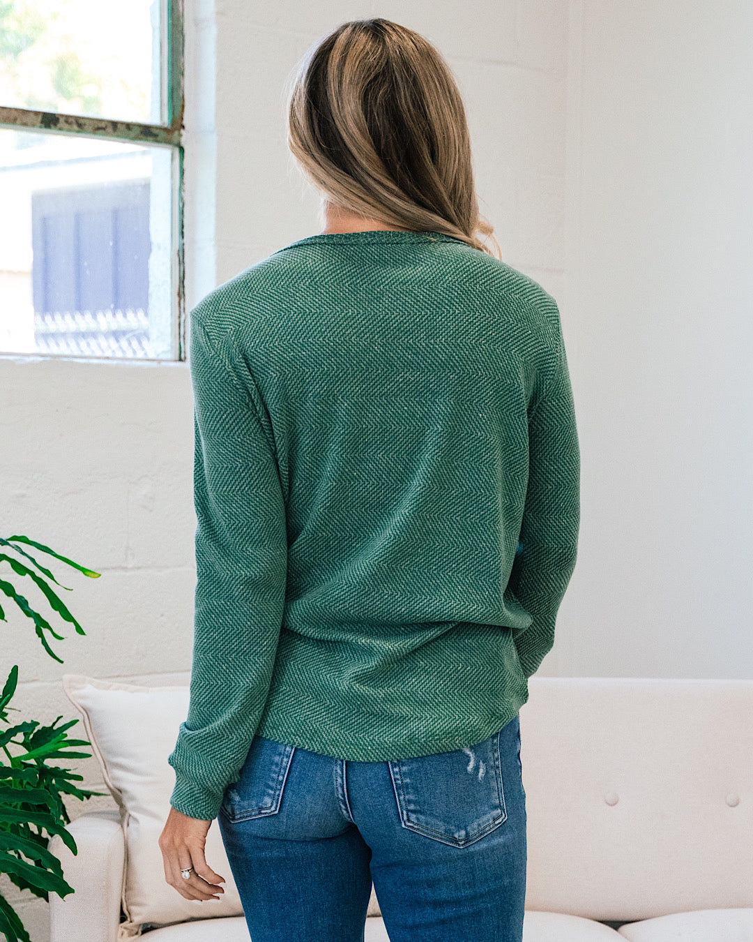 Kinley Green Textured Knit Top  Staccato   