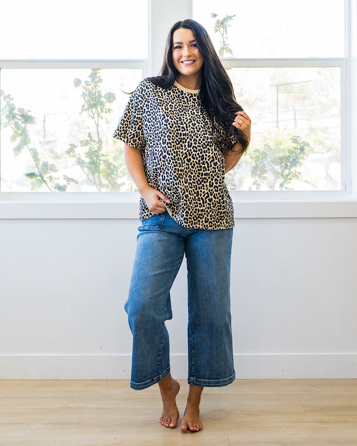 NEW! Ampersand Ave Layover Leopard Boyfriend Tee Ampersand Ave