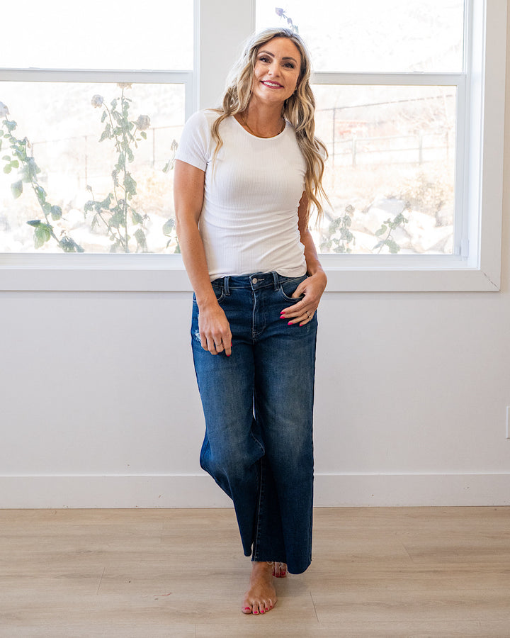 NEW! Breckin Ribbed Top - White