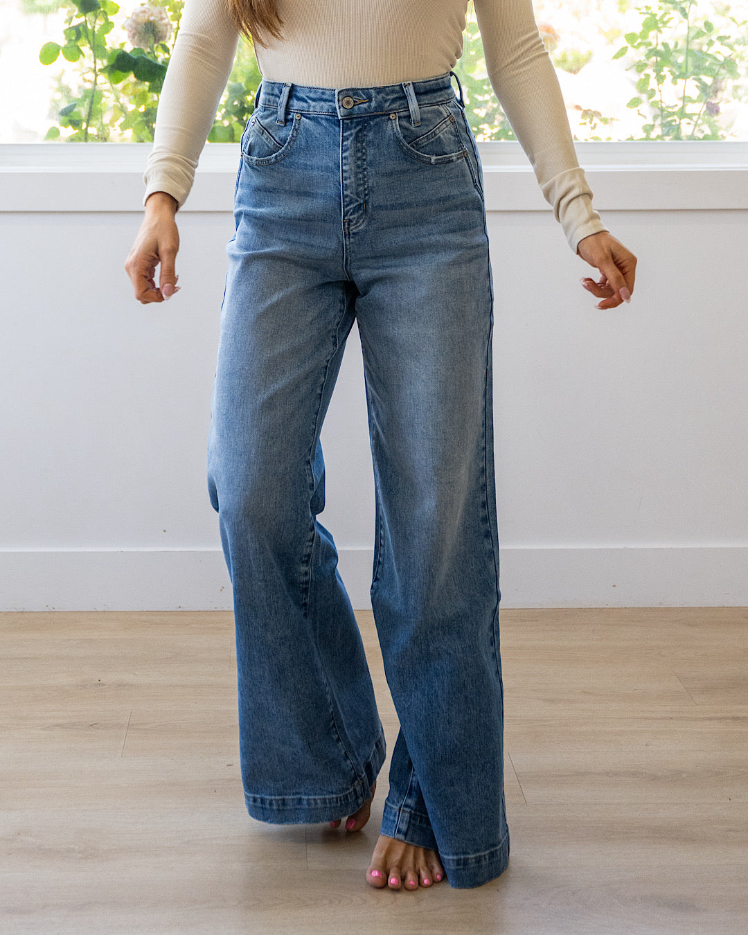 NEW! KanCan Look at You Wide Leg Trouser Jeans KanCan