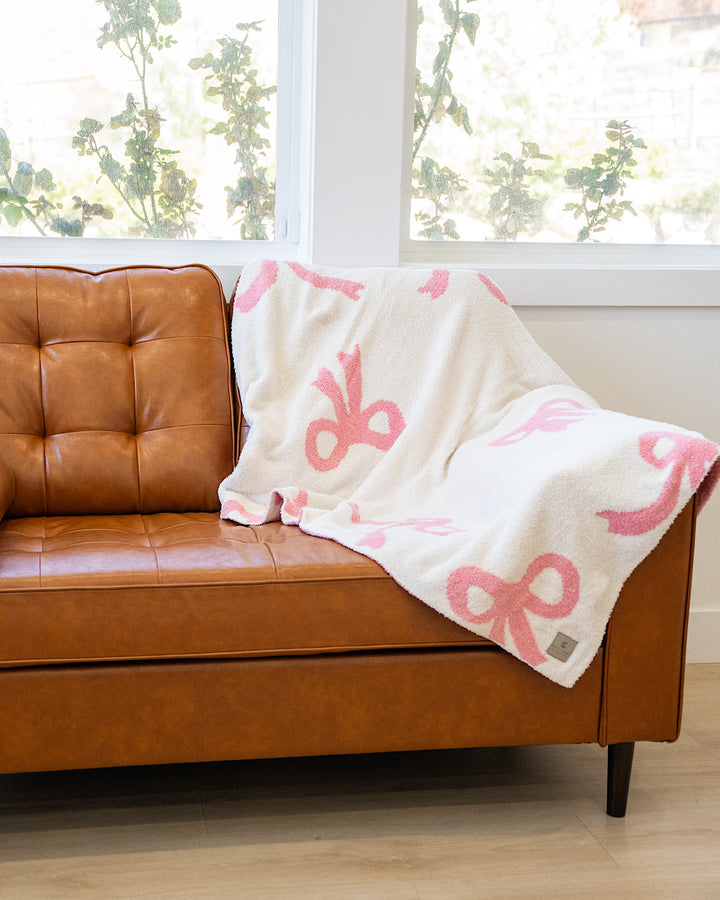 NEW! Comfy Luxe Throw Blanket - Pink Ribbon