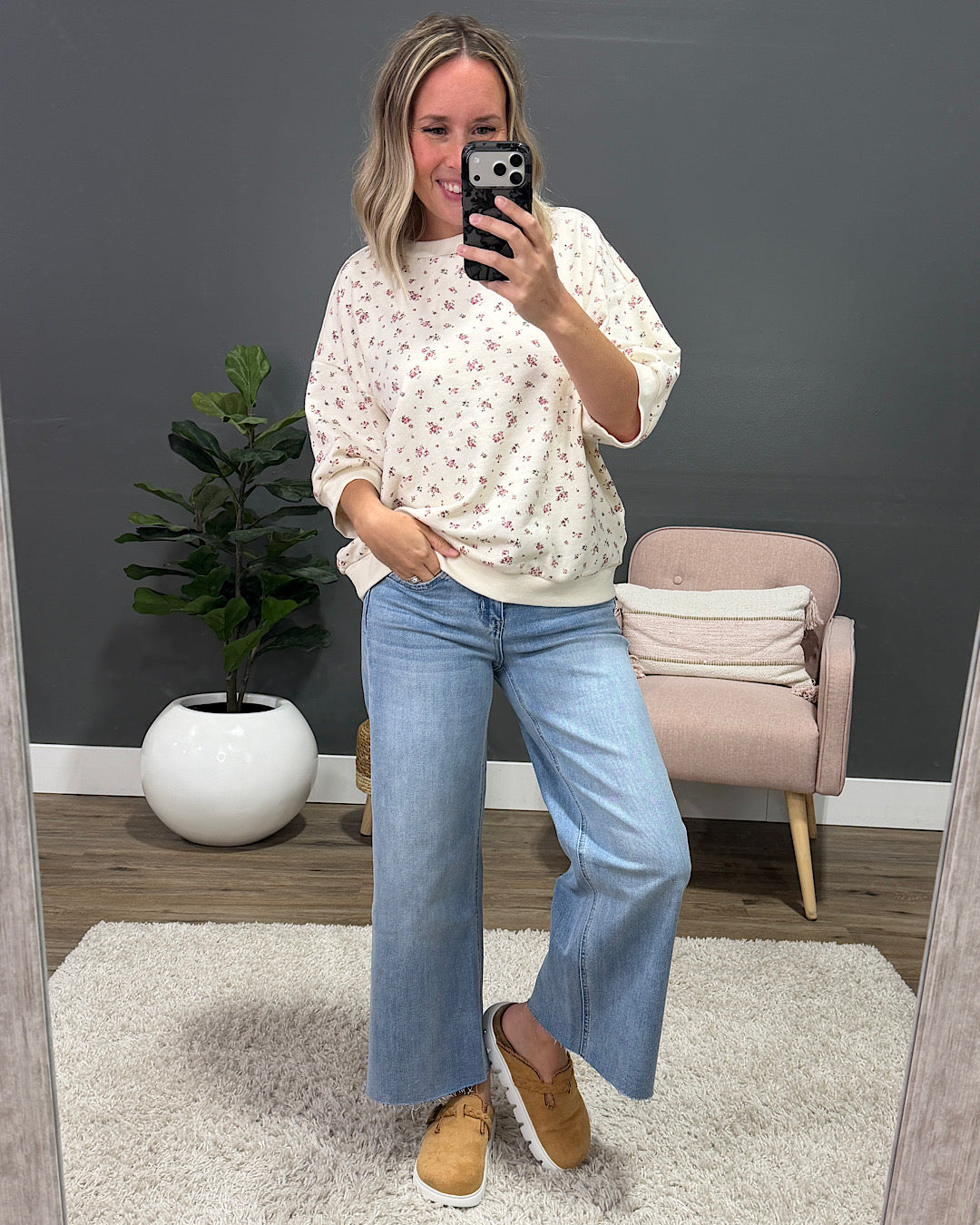 NEW! Tessa Floral Knit Top - Ivory Multi