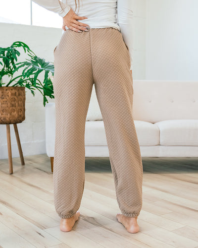 Quilted Joggers - Taupe  Lovely Melody   