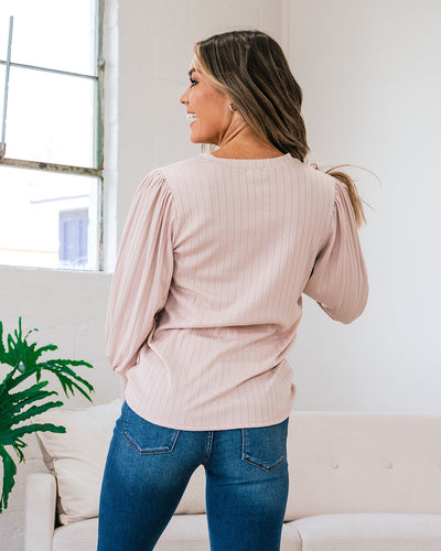 Gloria Wide Ribbed Top - Dusty Blush  Lovely Melody   