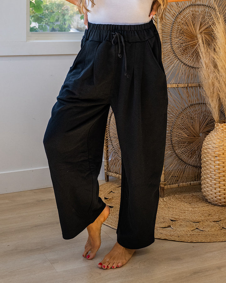 NEW! Mono B Wide Leg Lounge Pants - Black Mono B