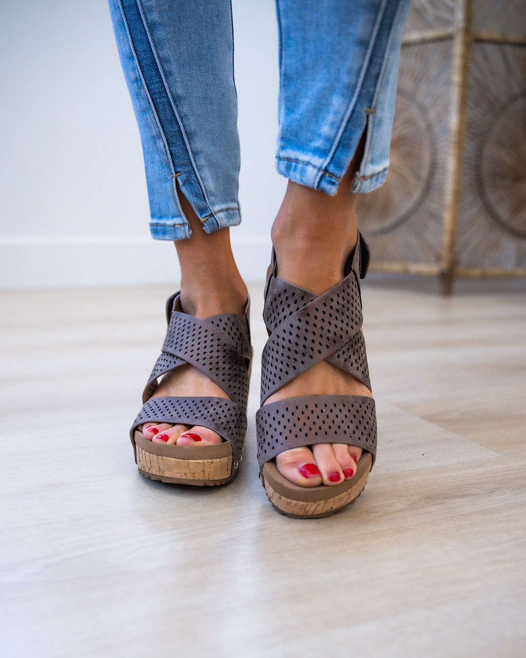 Corkys Guilty Pleasure Wedge Sandals - Bronze FINAL SALE  Corkys Footwear   