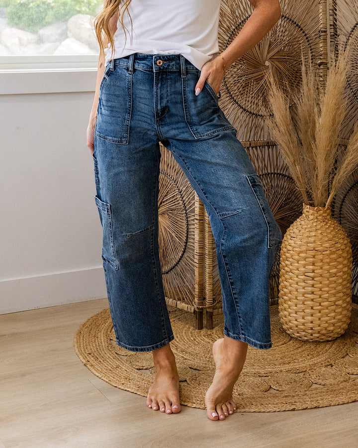 NEW! KanCan All I Know Cargo Barrel Jeans KanCan