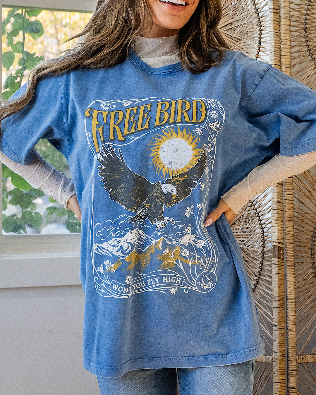Puff Free Bird Blue Mineral Wash Tee Zutter