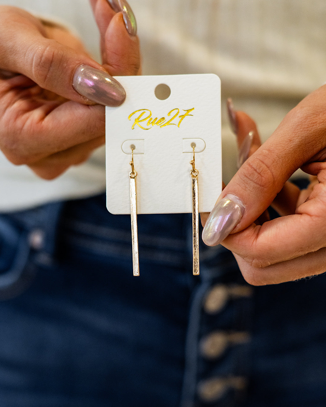 NEW! Gold Bar Earrings Trendy Wholesale