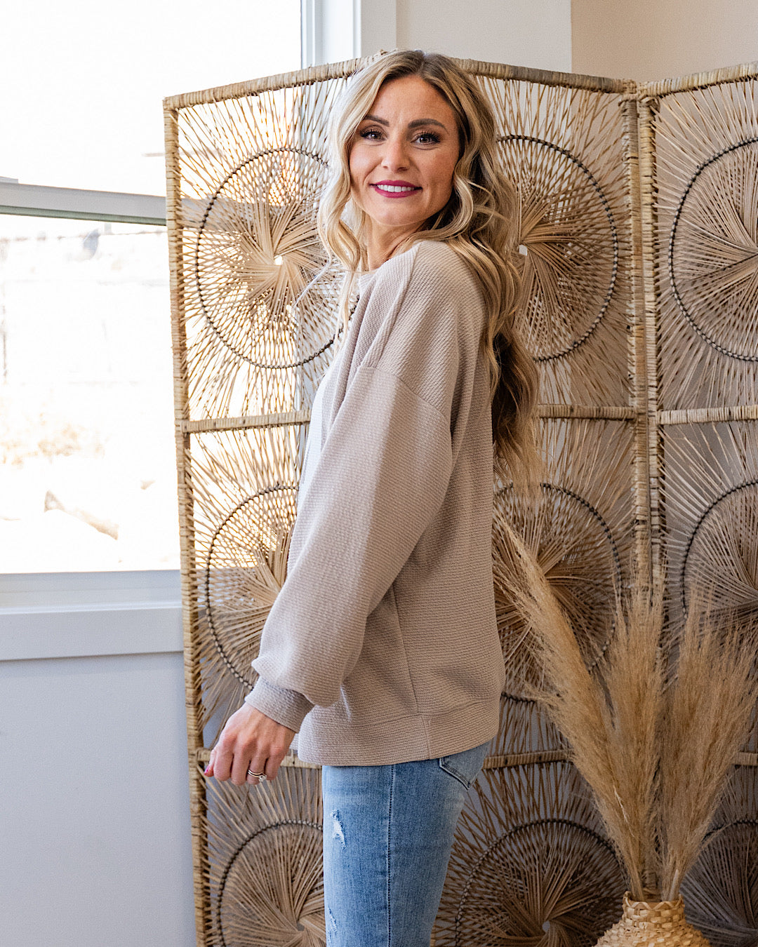 NEW! Mama Cloud Knit Top - Taupe Tres Bien
